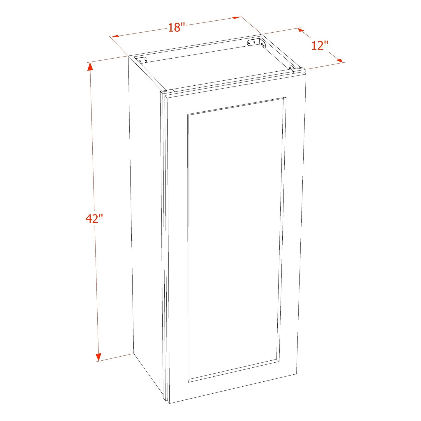 Shaker Wall Cabinet 18" (W1842) · Tallis - Dimensions