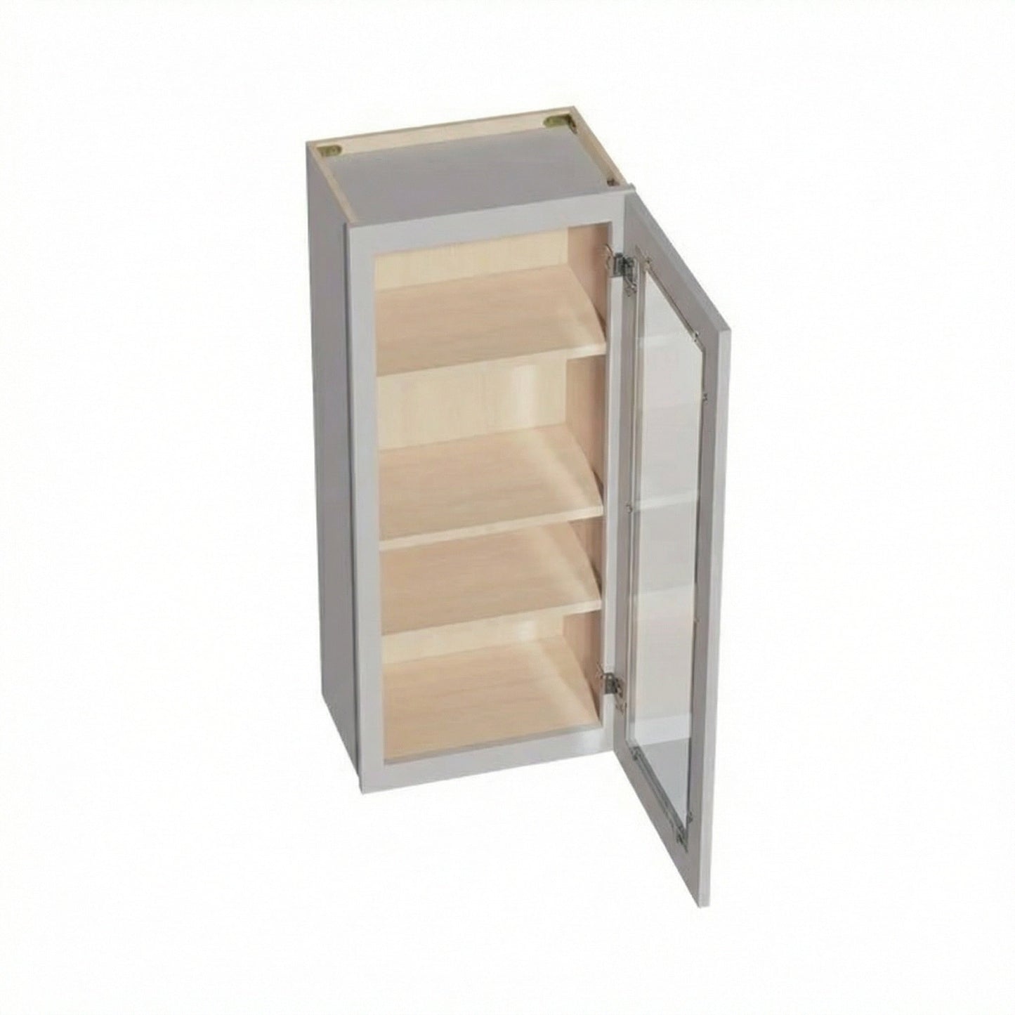 Shaker Glass Door Wall Cabinet 18" (W1842GD) · Ardelle - Ash - Interior