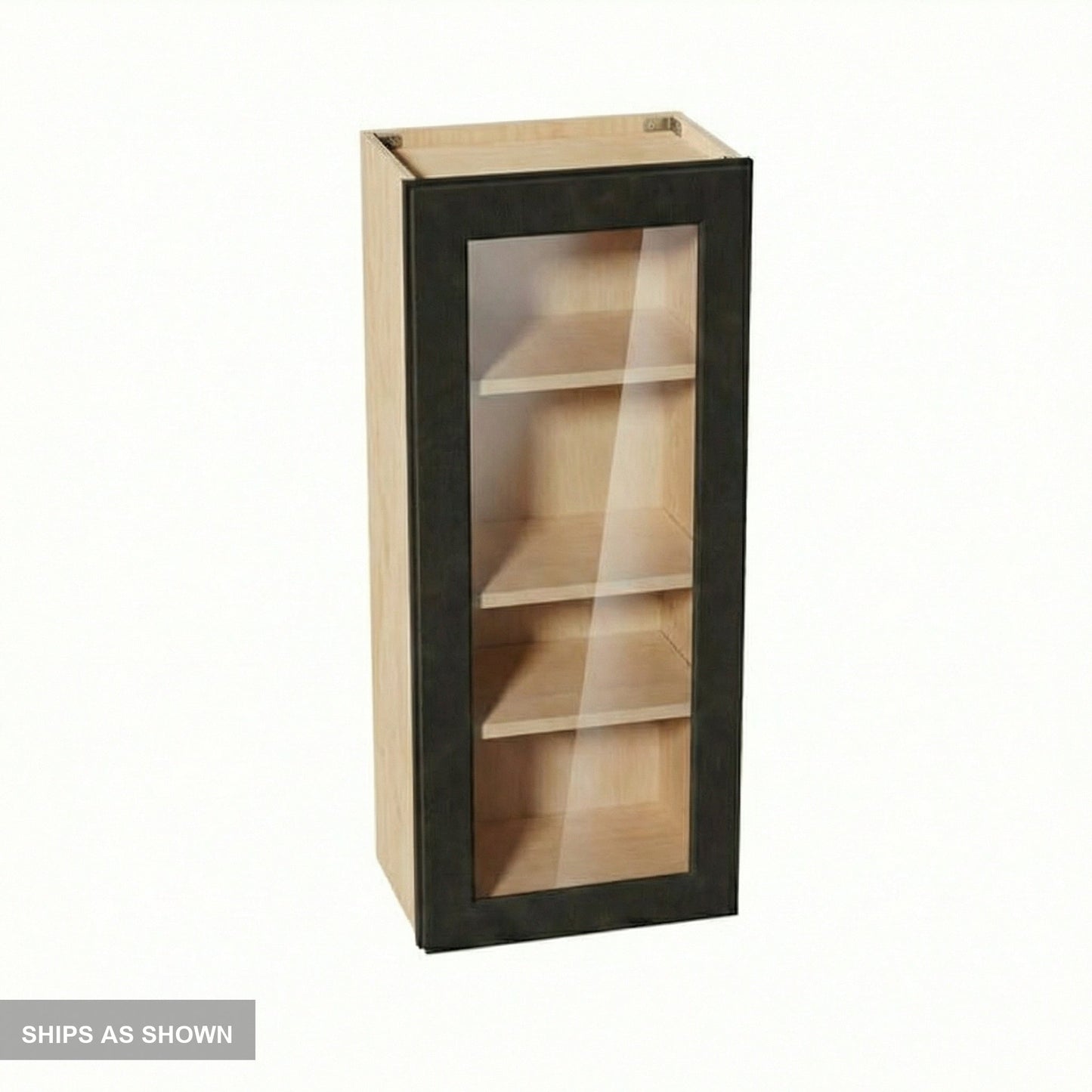 Shaker Glass Door Wall Cabinet 18" (W1842GD) · Ardelle - Charcoal - Flat Pack