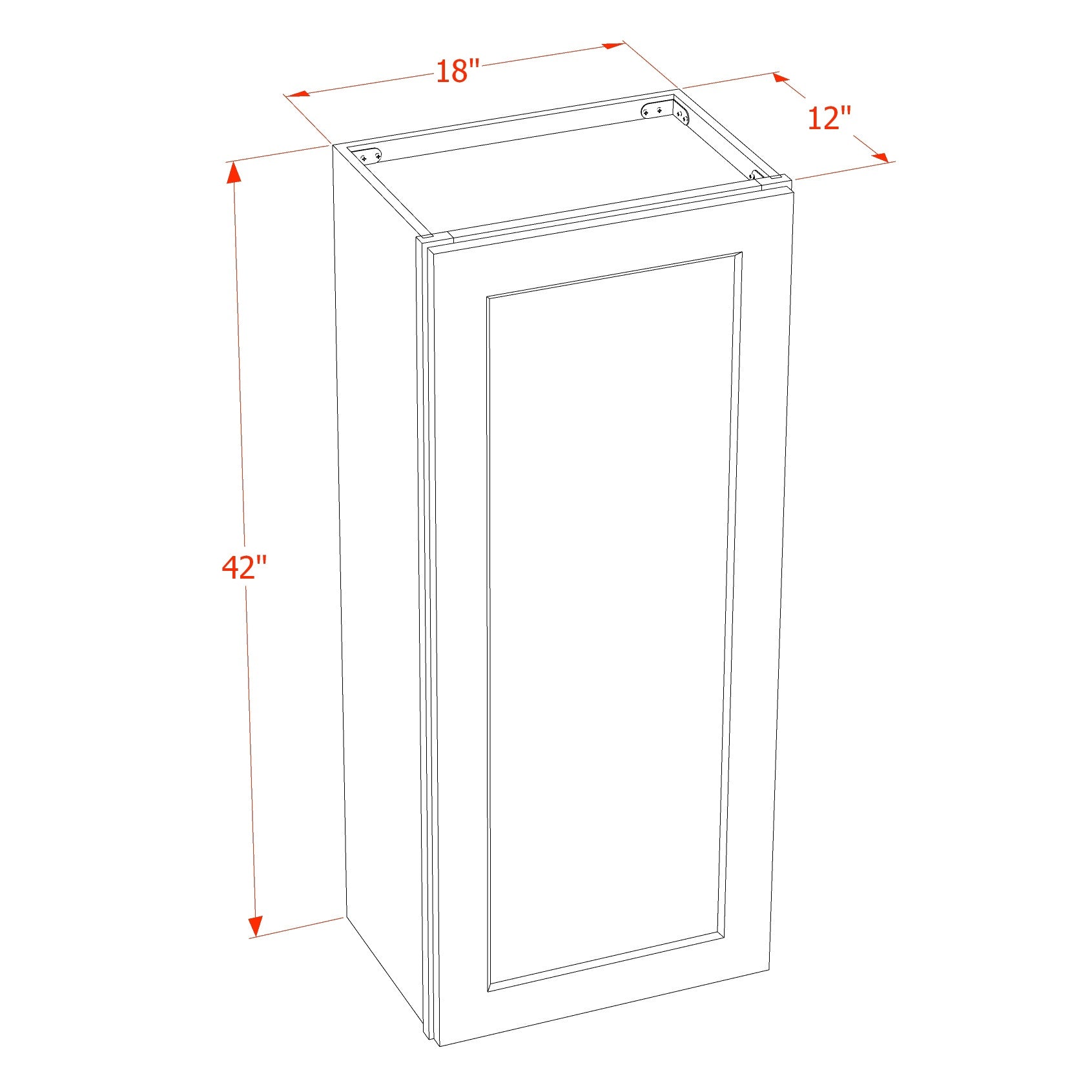 Shaker Glass Door Wall Cabinet 18" (W1842GD) · Ardelle