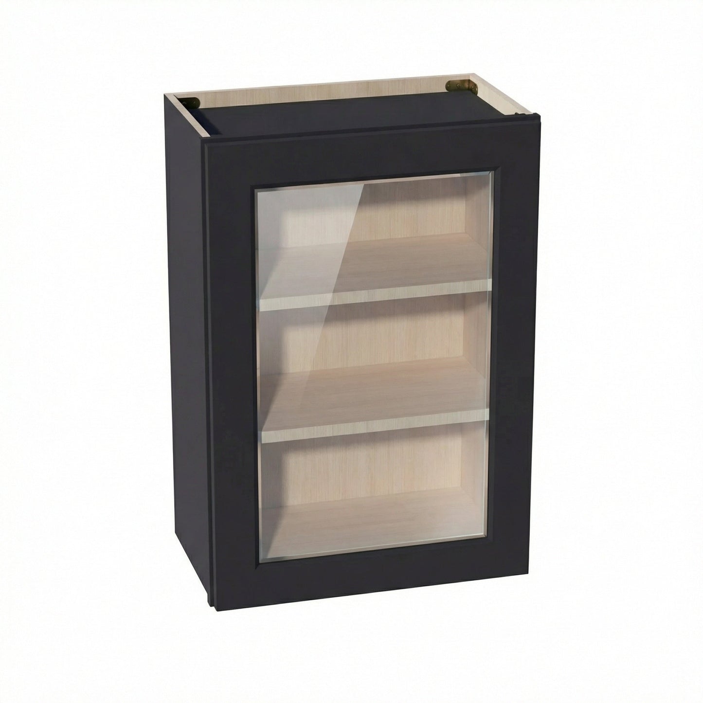 Shaker Glass Door Wall Cabinet 21" (W2130GD) · Ardelle - Ebony - Hero