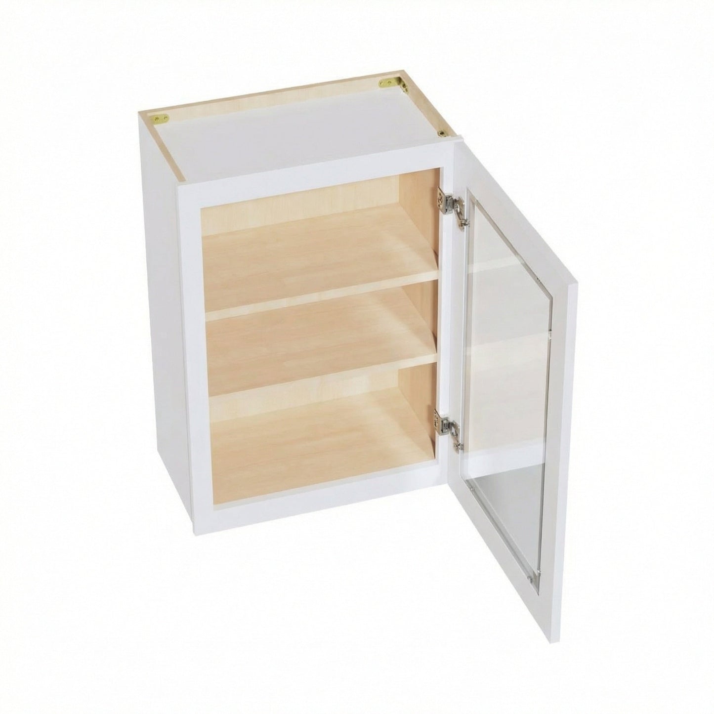 Shaker Glass Door Wall Cabinet 21" (W2130GD) · Ardelle - White - Interior