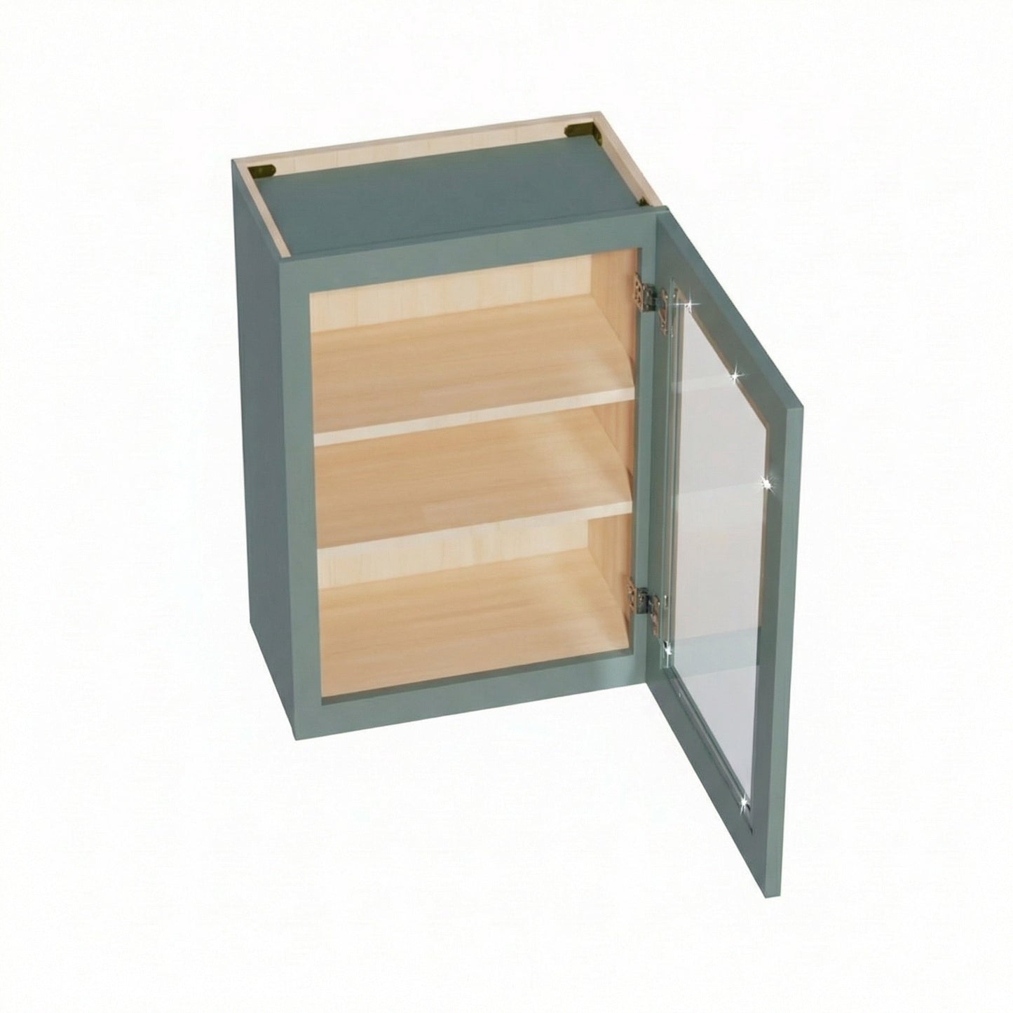 Shaker Glass Door Wall Cabinet 21" (W2130GD) · Tallis - Fairy Green - Interior