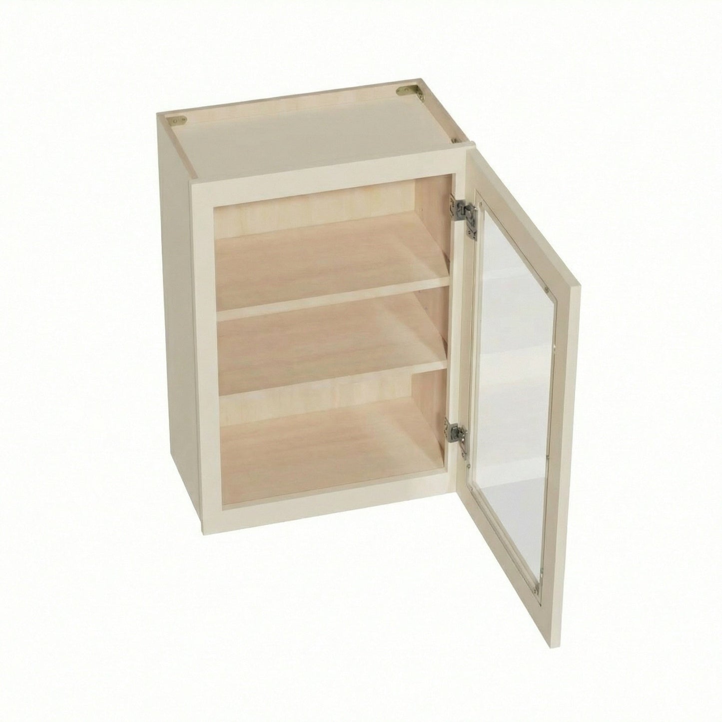 Shaker Glass Door Wall Cabinet 21" (W2130GD) · Tallis - Swan White - Interior