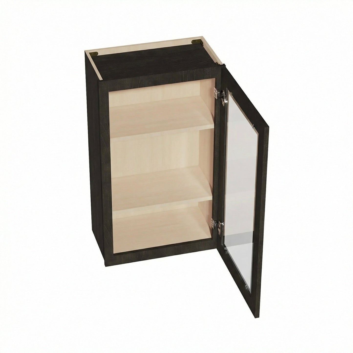 Shaker Glass Door Wall Cabinet 21" (W2136GD) · Ardelle - Charcoal - Interior