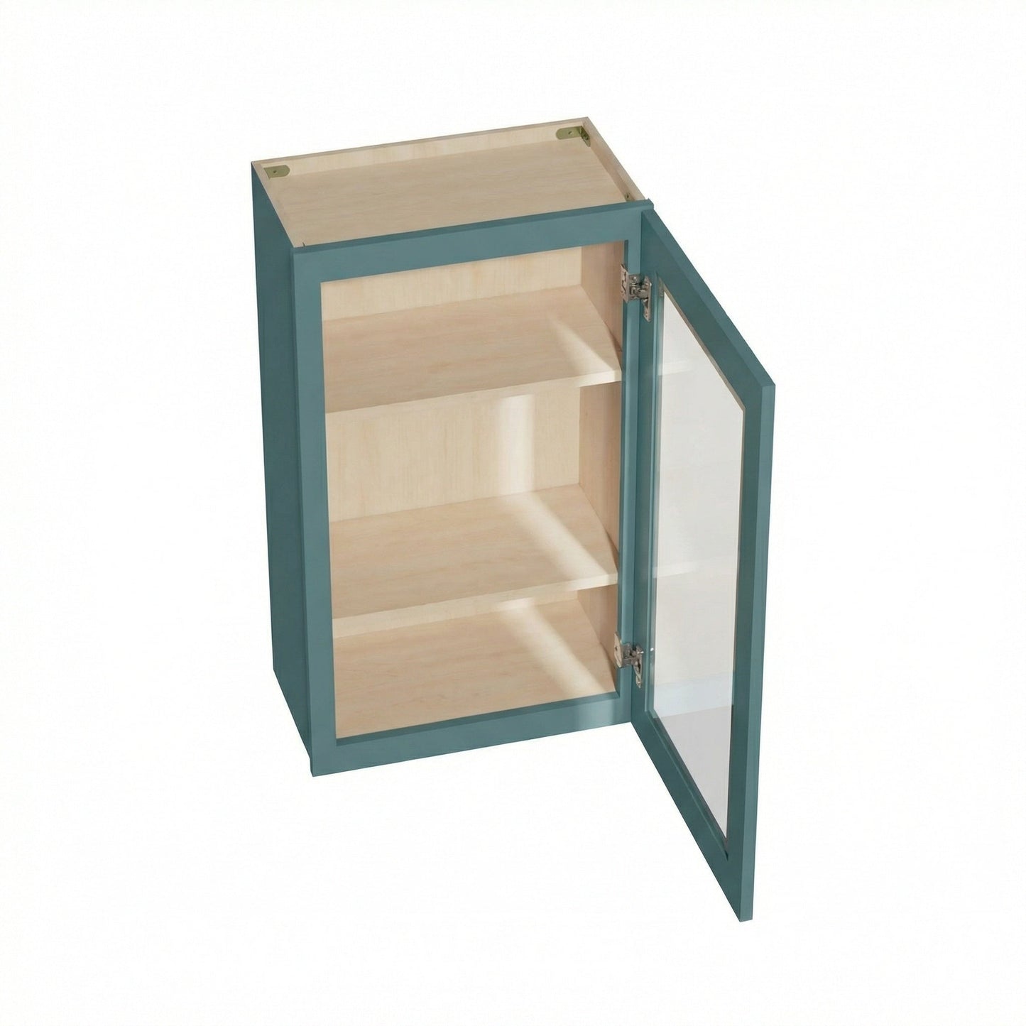 Shaker Glass Door Wall Cabinet 21" (W2136GD) · Tallis - Fairy Green - Interior