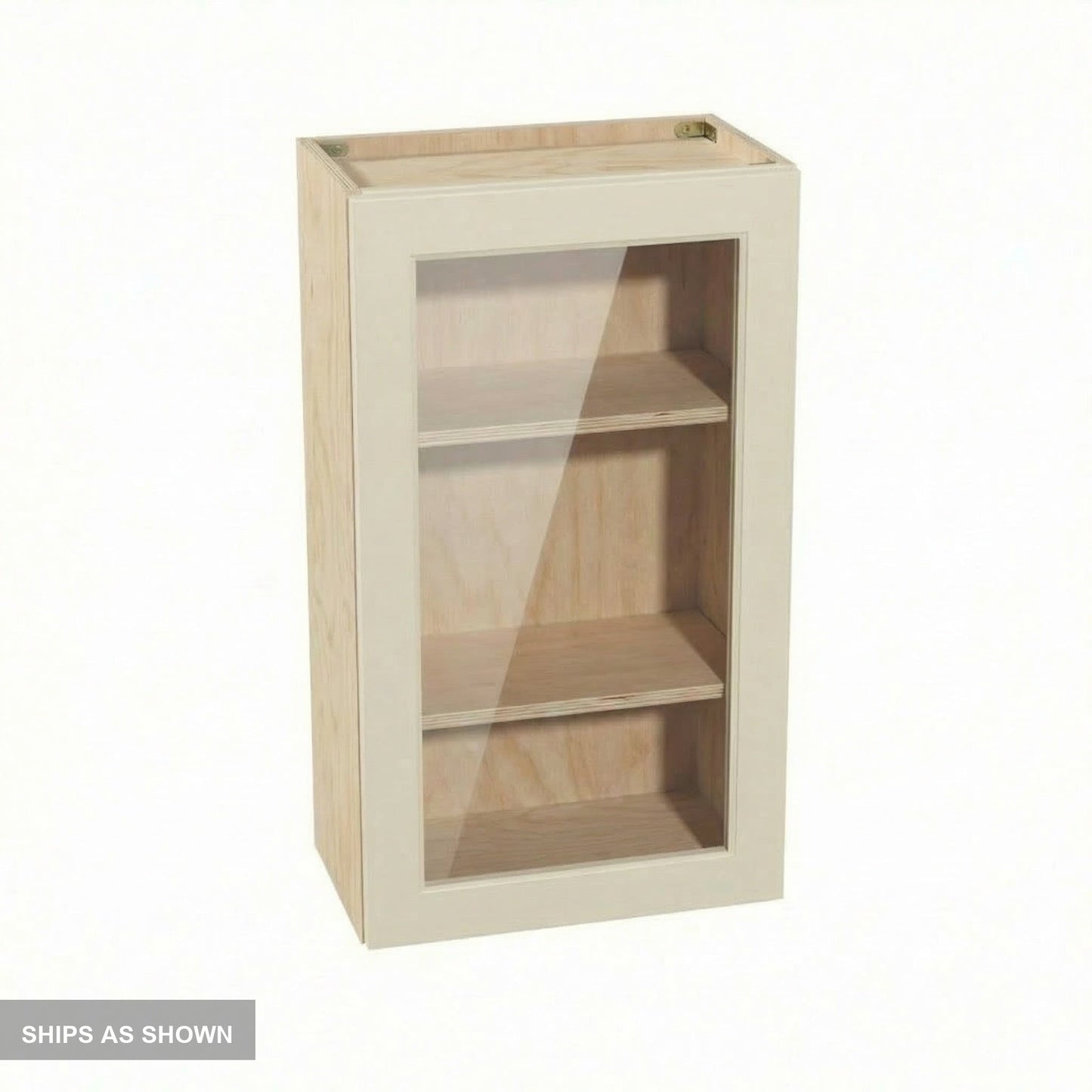 Shaker Glass Door Wall Cabinet 21" (W2136GD) · Tallis - Swan White - Flat Pack