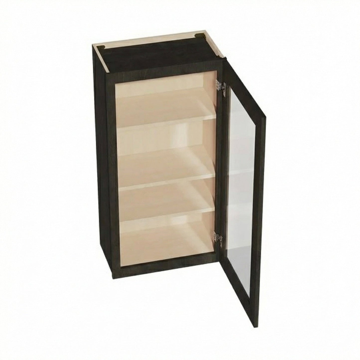 Shaker Glass Door Wall Cabinet 21" (W2142GD) · Ardelle - Charcoal - Interior