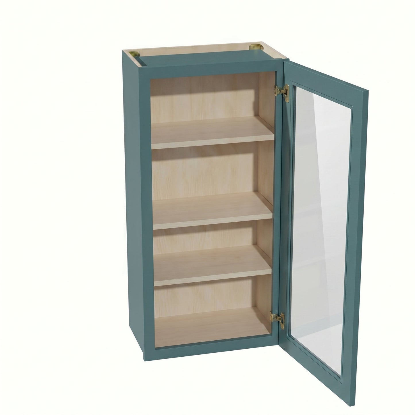 Shaker Glass Door Wall Cabinet 21" (W2142GD) · Tallis - Fairy Green - Interior