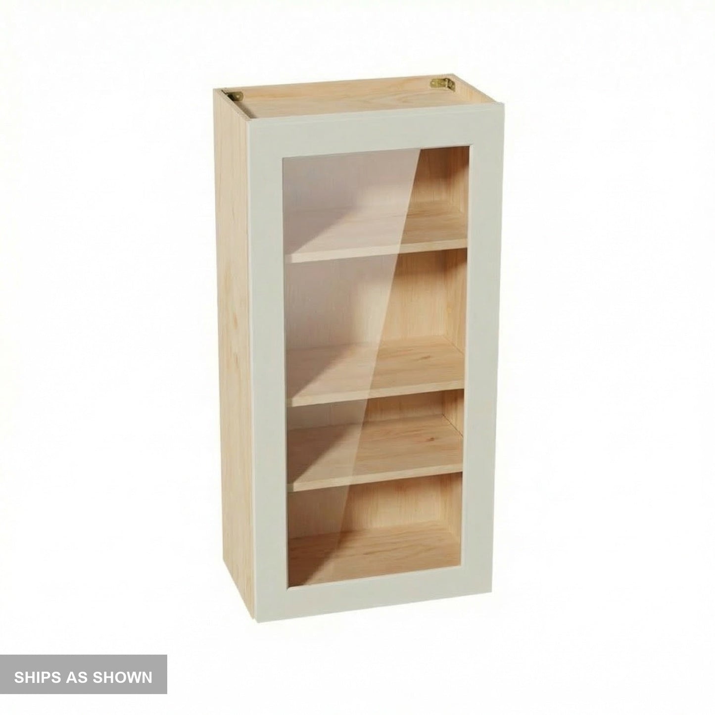 Shaker Glass Door Wall Cabinet 21" (W2142GD) · Tallis - Swan White - Flat Pack