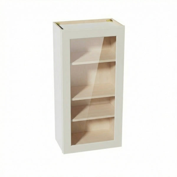 Shaker Glass Door Wall Cabinet 21" (W2142GD) · Tallis - Swan White - Hero