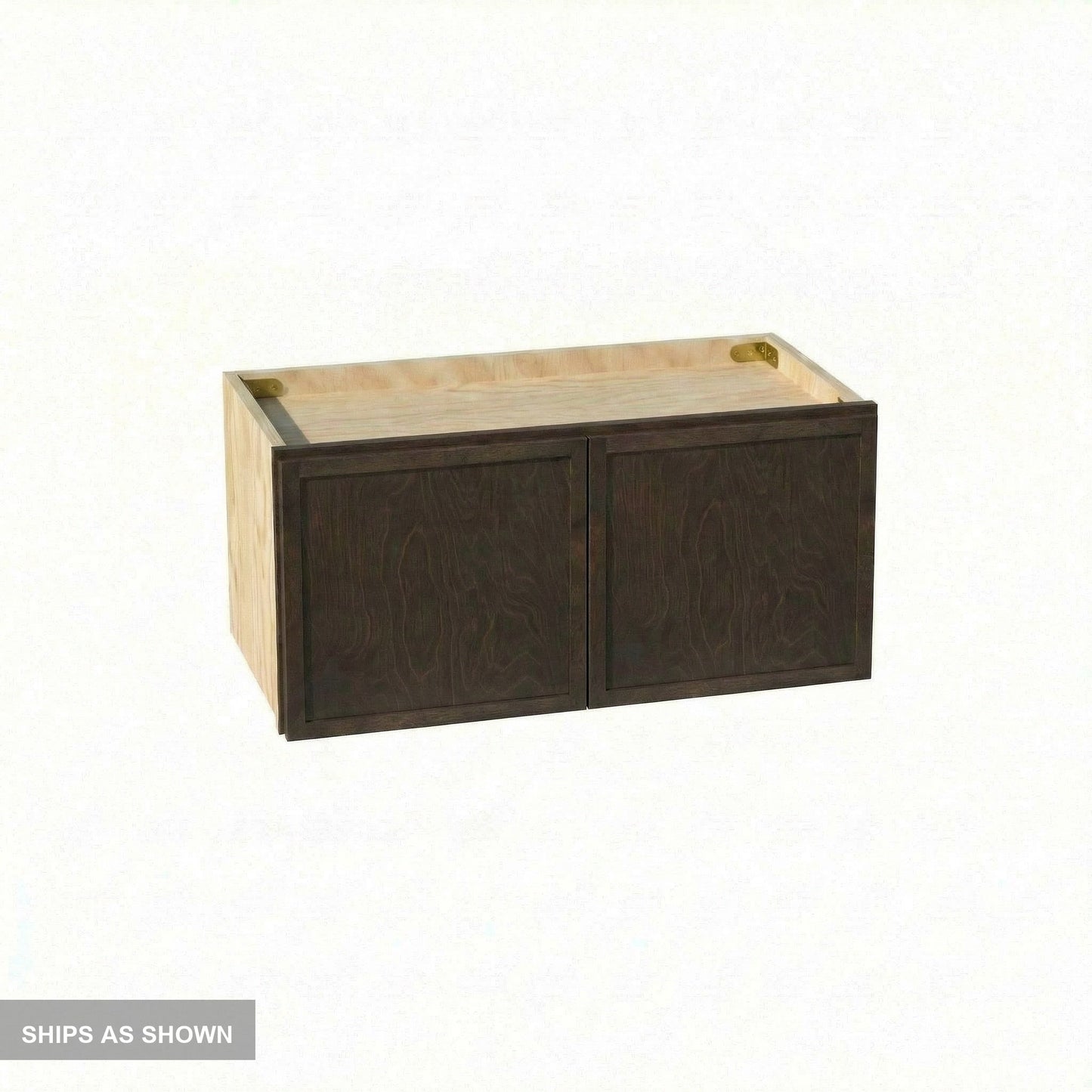 Slim Shaker Bridge Wall Cabinet 24" (W2412) · Slim - Mocha - Flat Pack