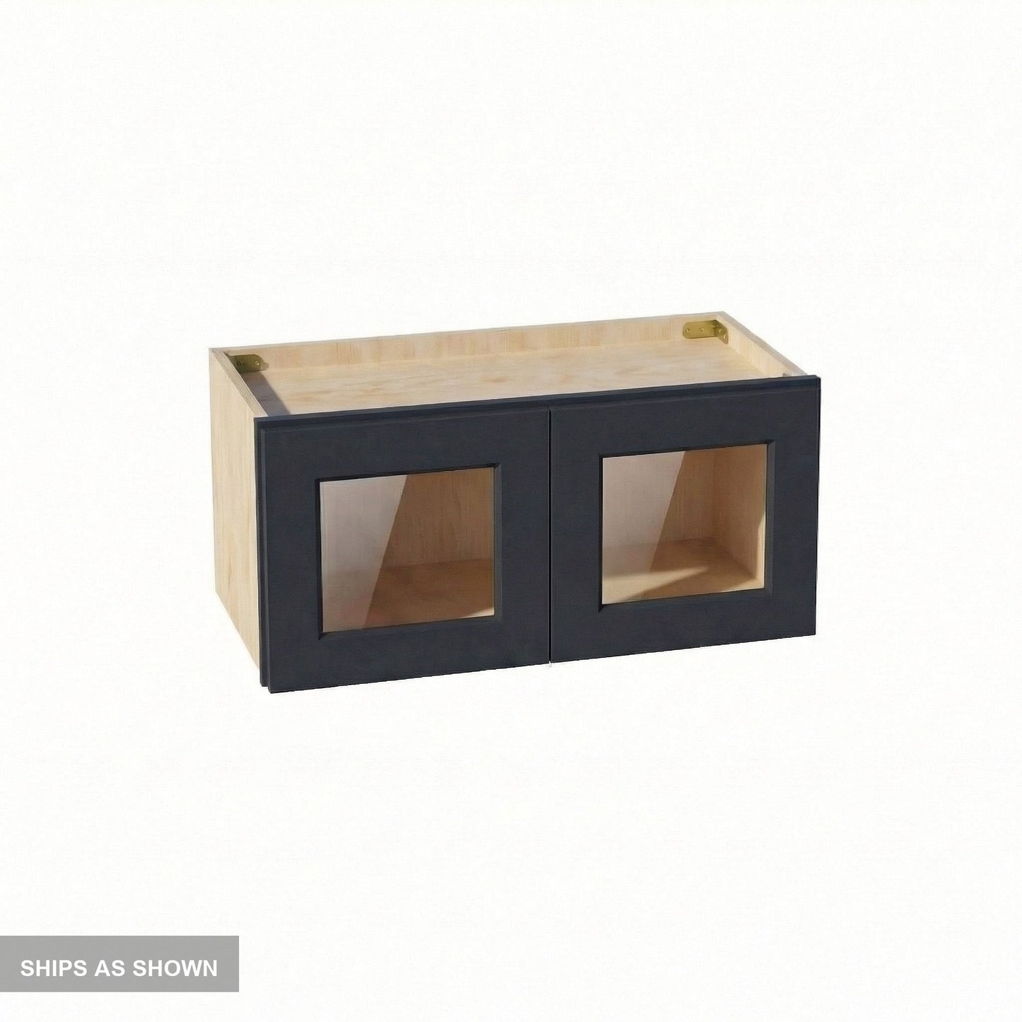 Shaker Bridge Wall Cabinet 24" (W2412GD) · Ardelle - Ebony - Flat Pack