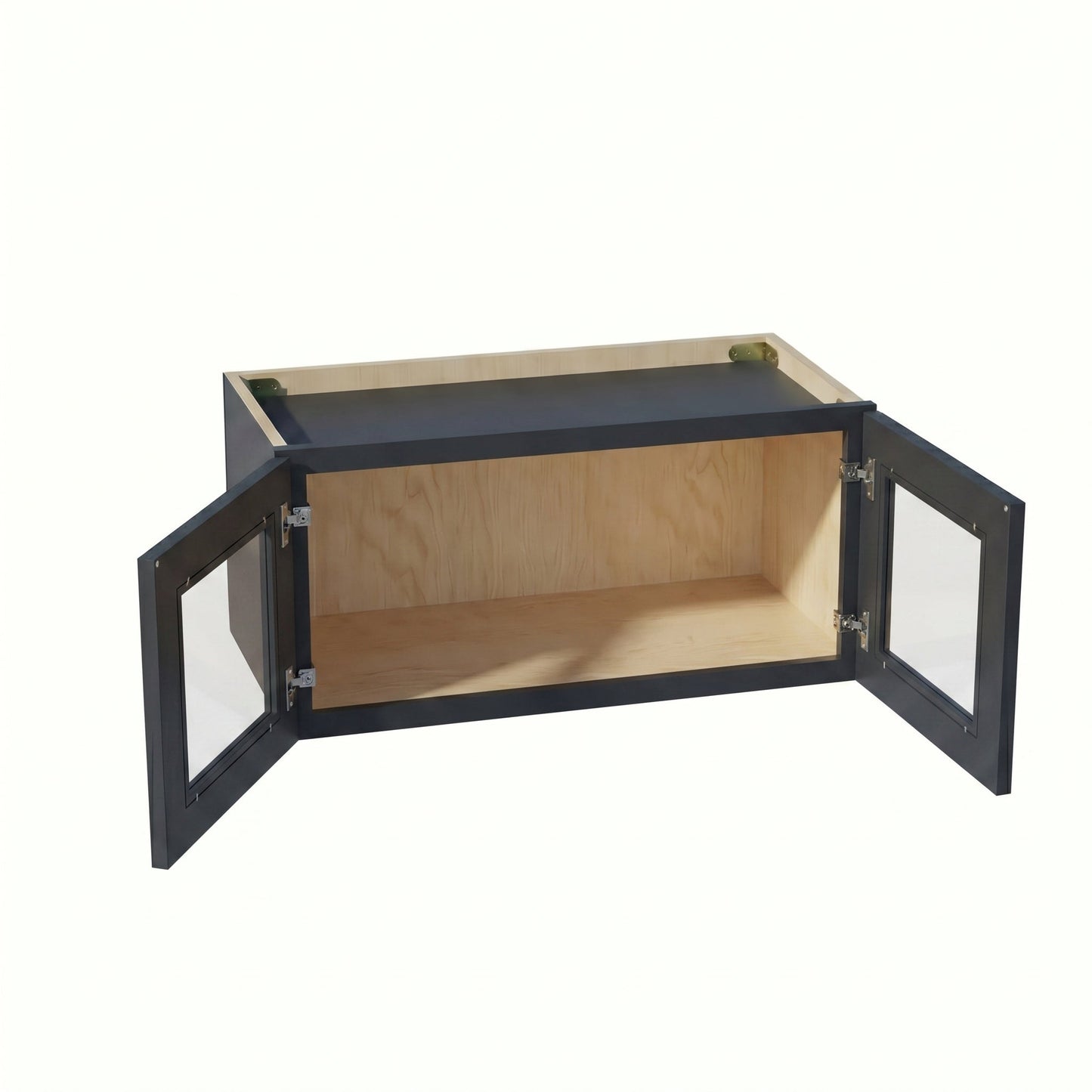 Shaker Bridge Wall Cabinet 24" (W2412GD) · Ardelle - Ebony - Interior