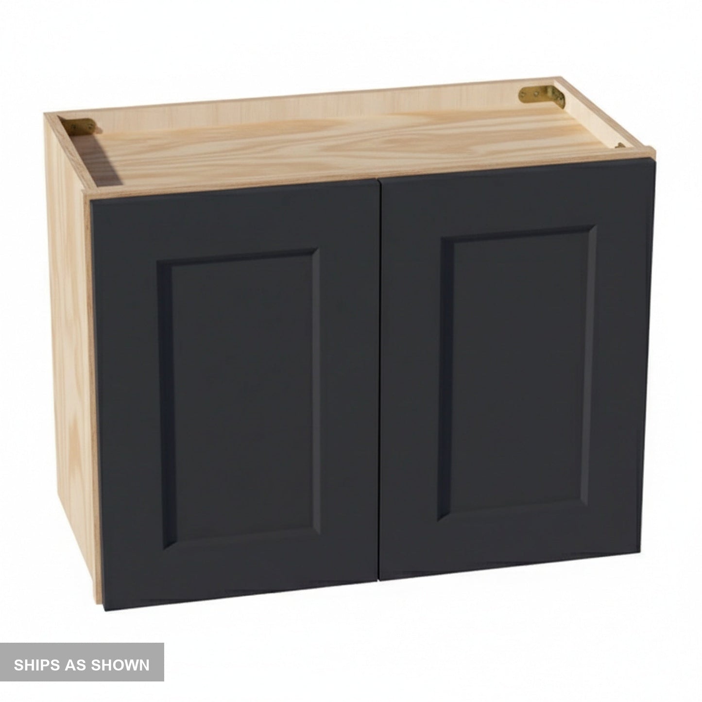 Shaker Bridge Wall Cabinet 24" (W2418) · Ardelle - Ebony - Flat Pack