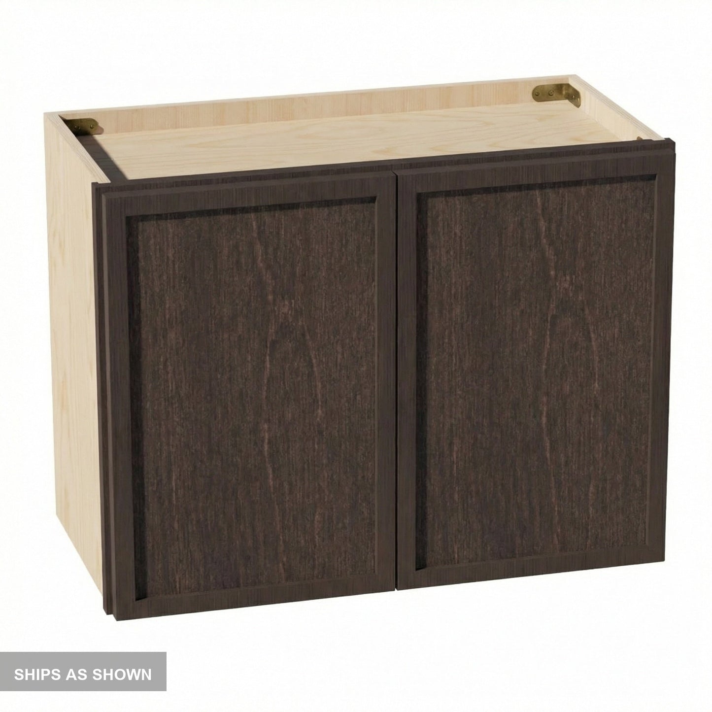 Slim Shaker Bridge Wall Cabinet 24" (W2418) · Slim - Mocha - Flat Pack