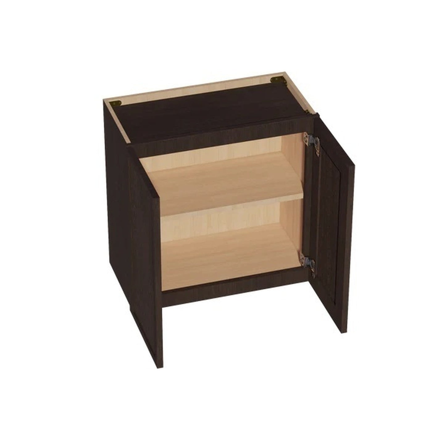 Slim Shaker Bridge Wall Cabinet 24" (W2421) · Slim - Mocha - Interior