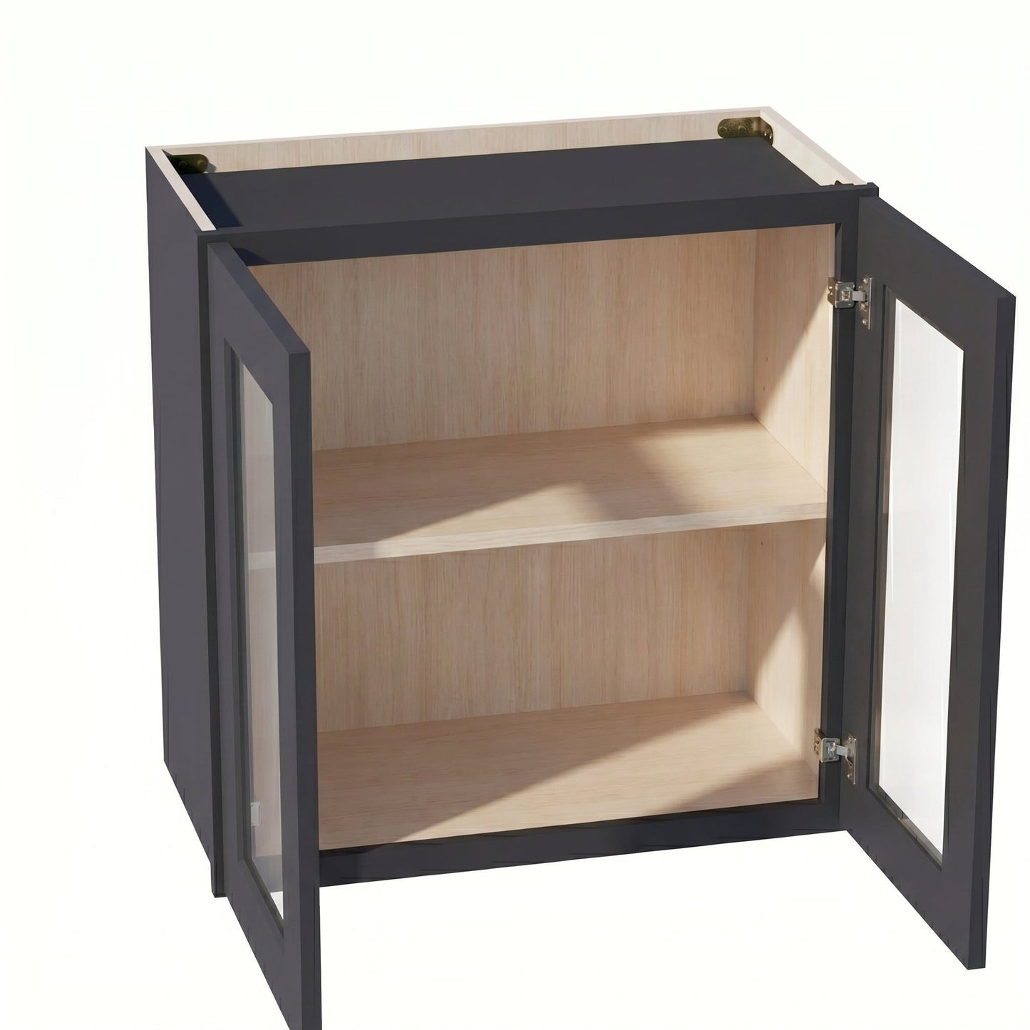 Shaker Bridge Wall Cabinet 24" (W2424GD) · Ardelle - Ebony - Interior