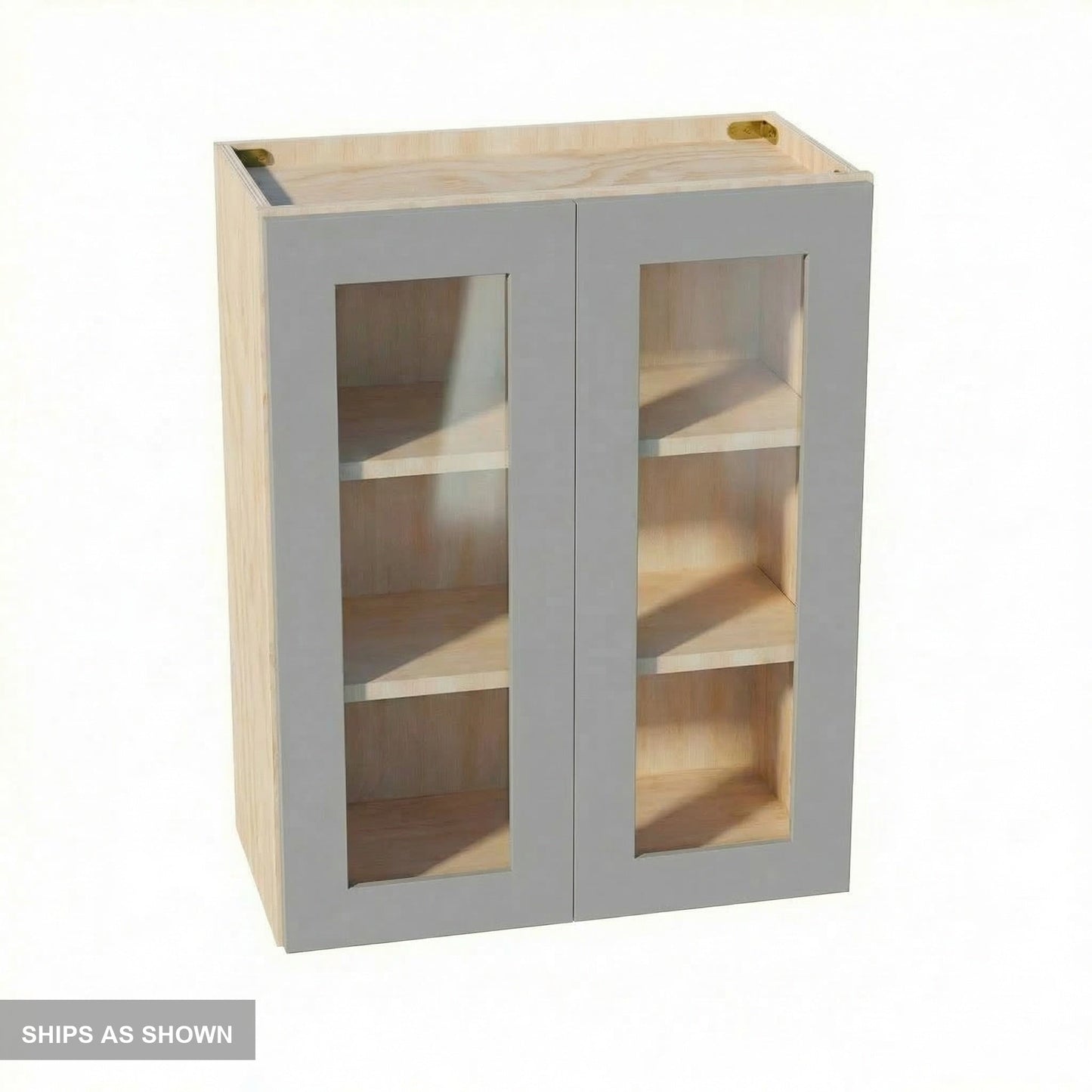 Shaker Glass Door Wall Cabinet 24" (W2430GD) · Ardelle - Ash - Flat Pack