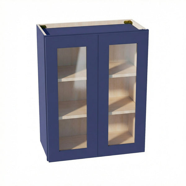 Shaker Glass Door Wall Cabinet 24" (W2430GD) · Ardelle - Blue - Hero