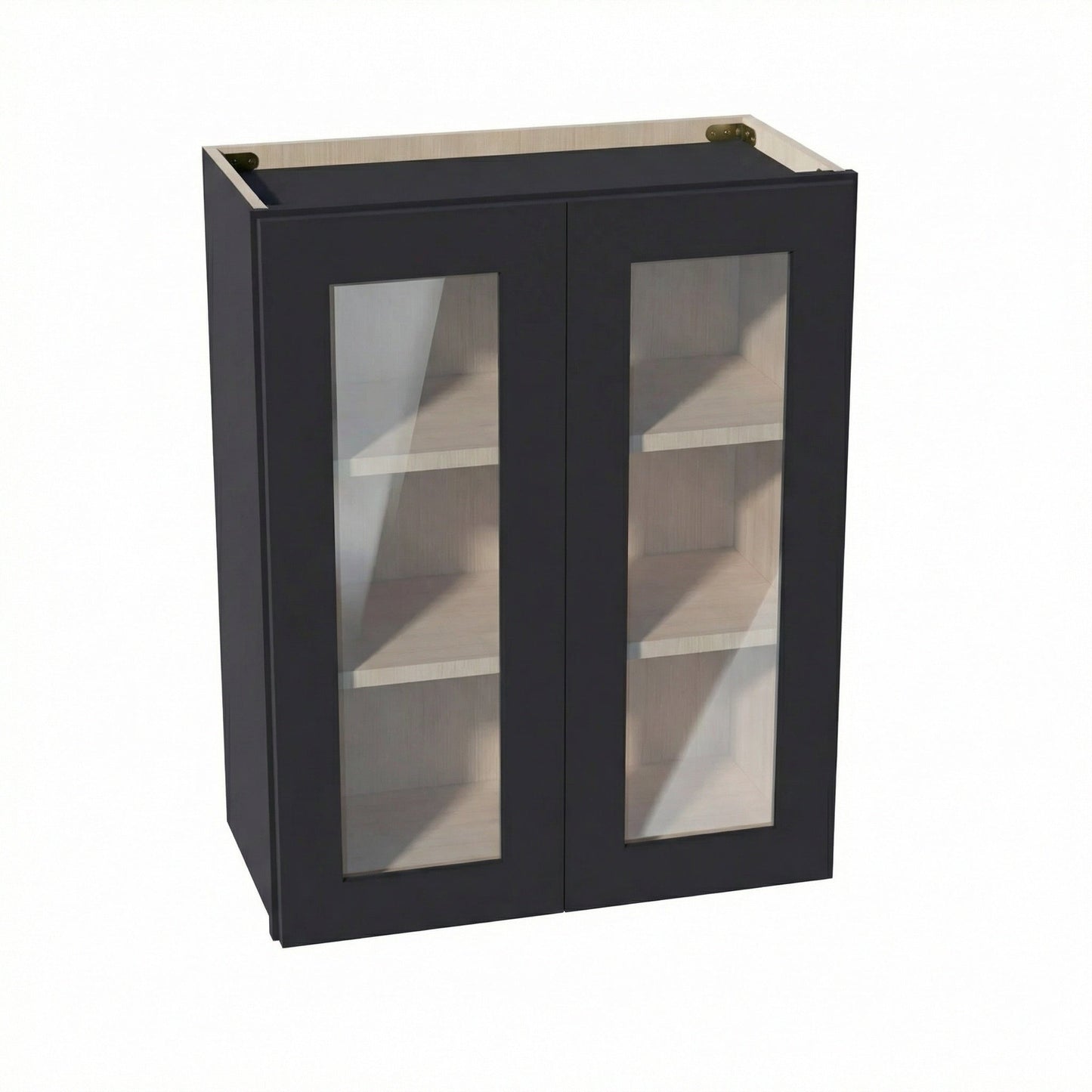 Shaker Glass Door Wall Cabinet 24" (W2430GD) · Ardelle - Ebony - Hero