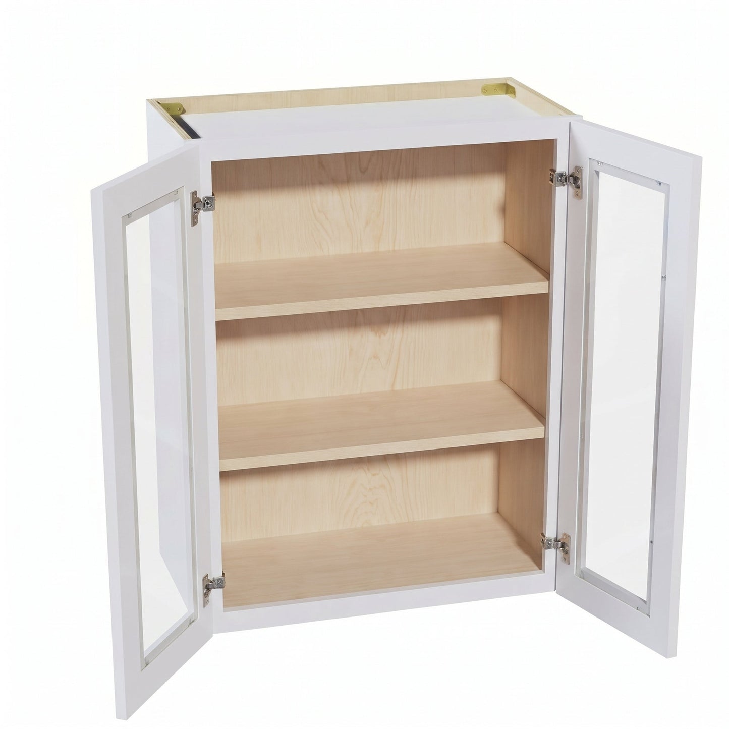 Shaker Glass Door Wall Cabinet 24" (W2430GD) · Ardelle - White - Interior
