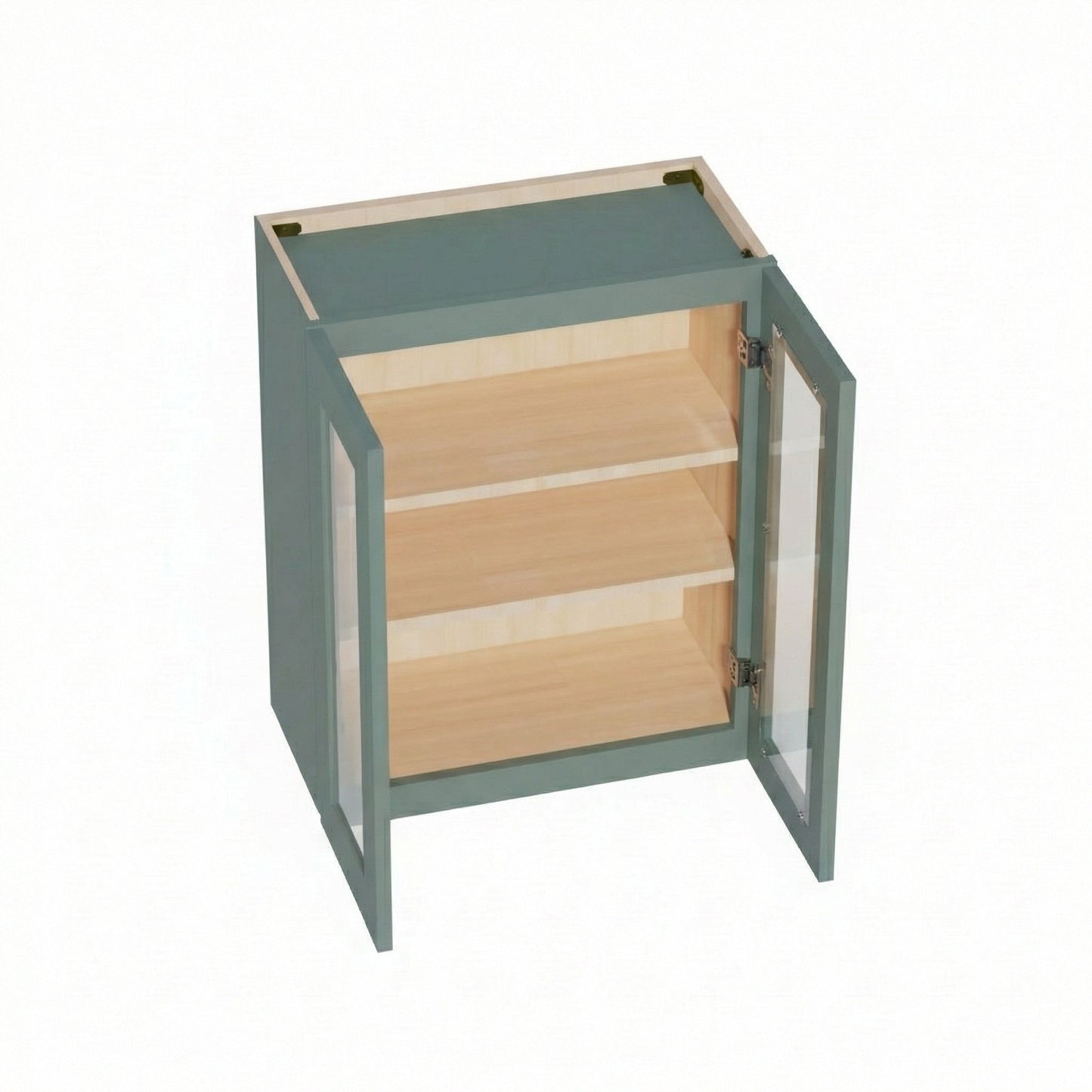 Shaker Glass Door Wall Cabinet 24" (W2430GD) · Tallis - Fairy Green - Interior