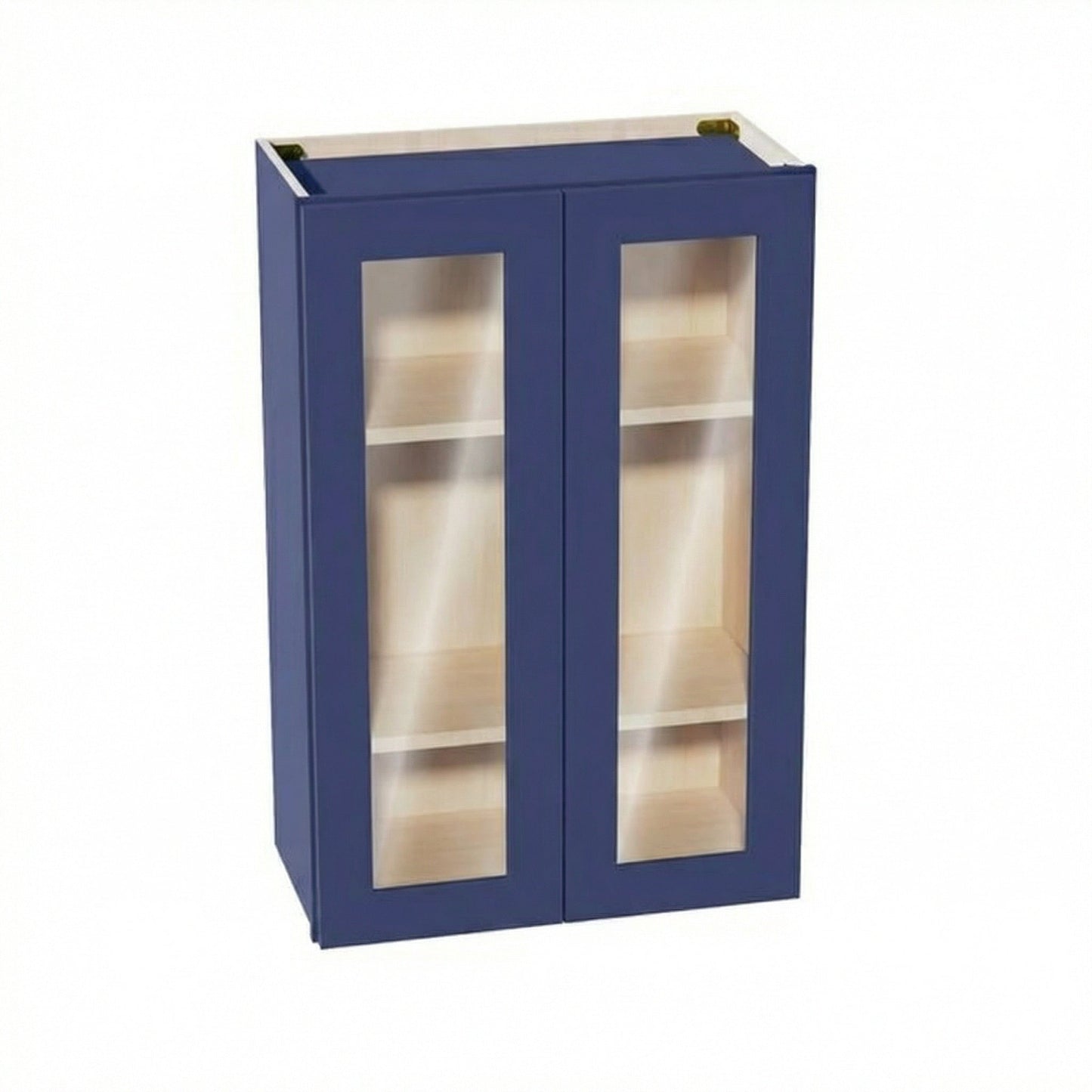 Shaker Glass Door Wall Cabinet 24" (W2436GD) · Ardelle - Blue - Hero