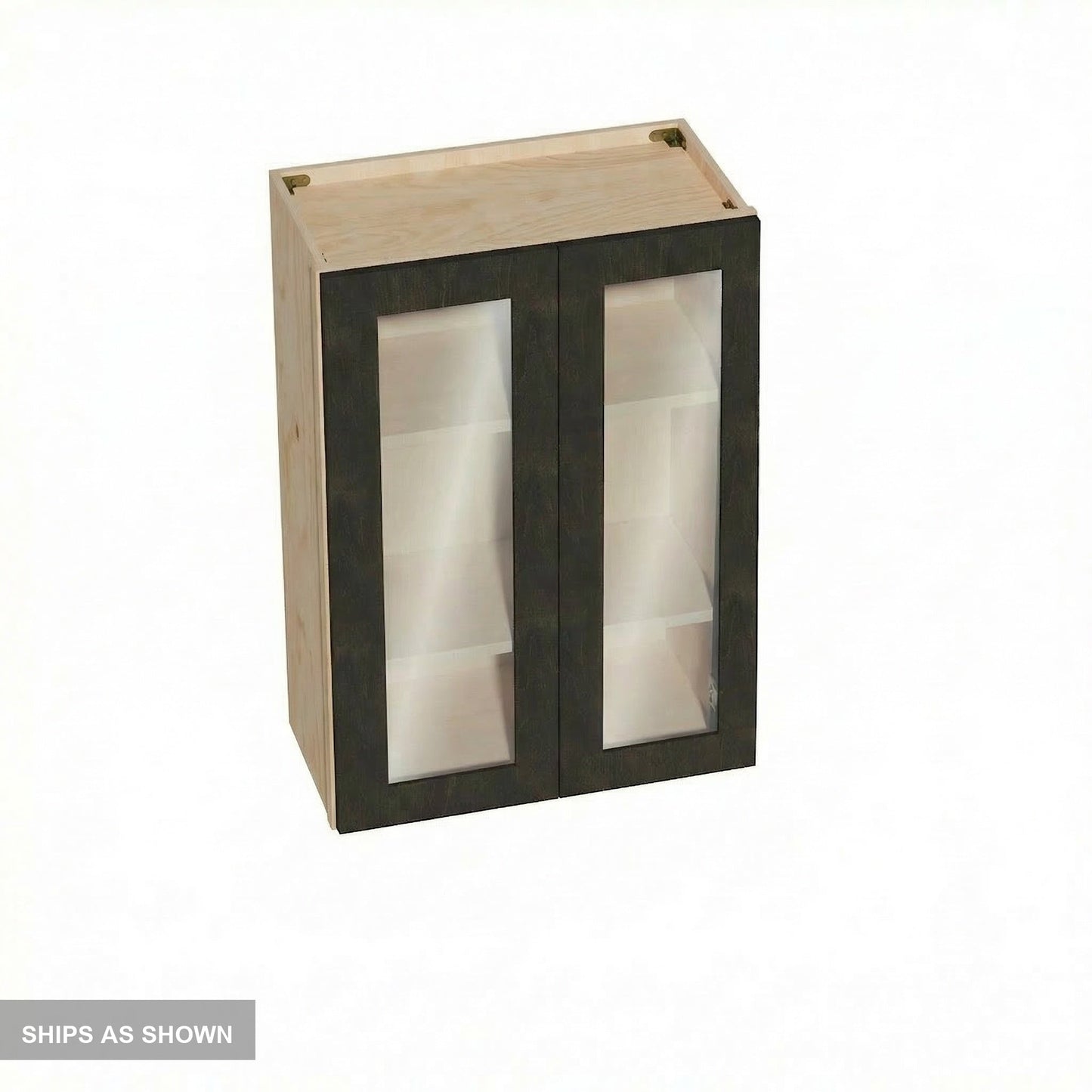 Shaker Glass Door Wall Cabinet 24" (W2436GD) · Ardelle - Charcoal - Flat Pack