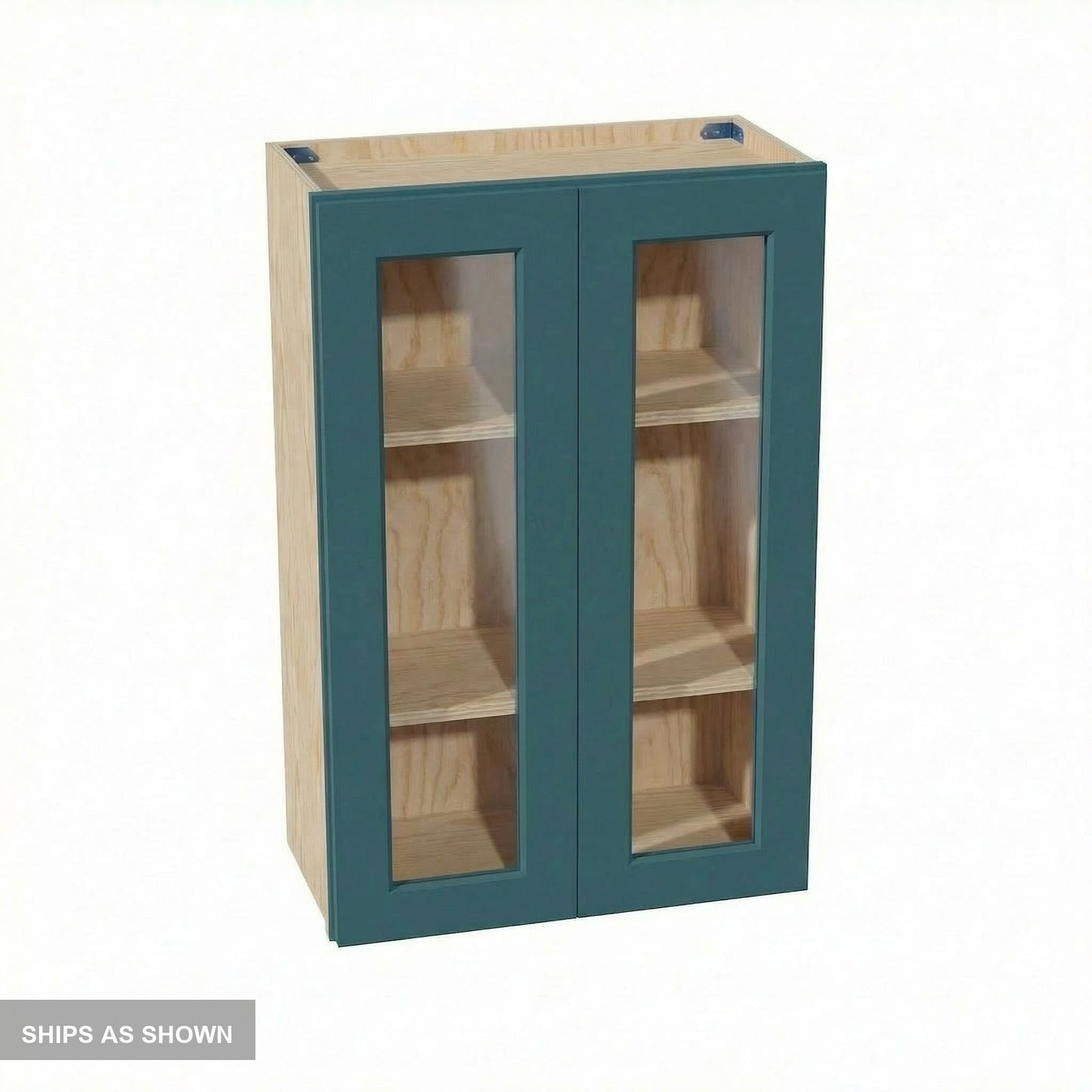 Shaker Glass Door Wall Cabinet 24" (W2436GD) · Tallis - Fairy Green - Flat Pack