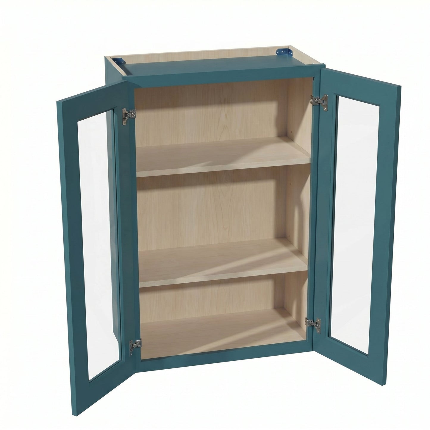 Shaker Glass Door Wall Cabinet 24" (W2436GD) · Tallis - Fairy Green - Interior