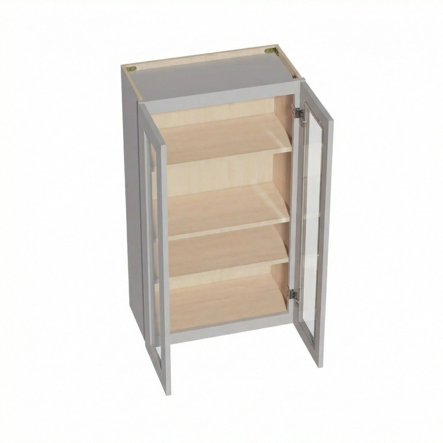 Shaker Glass Door Wall Cabinet 24" (W2442GD) · Ardelle - Ash - Interior