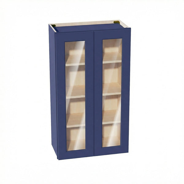 Shaker Glass Door Wall Cabinet 24" (W2442GD) · Ardelle - Blue - Hero