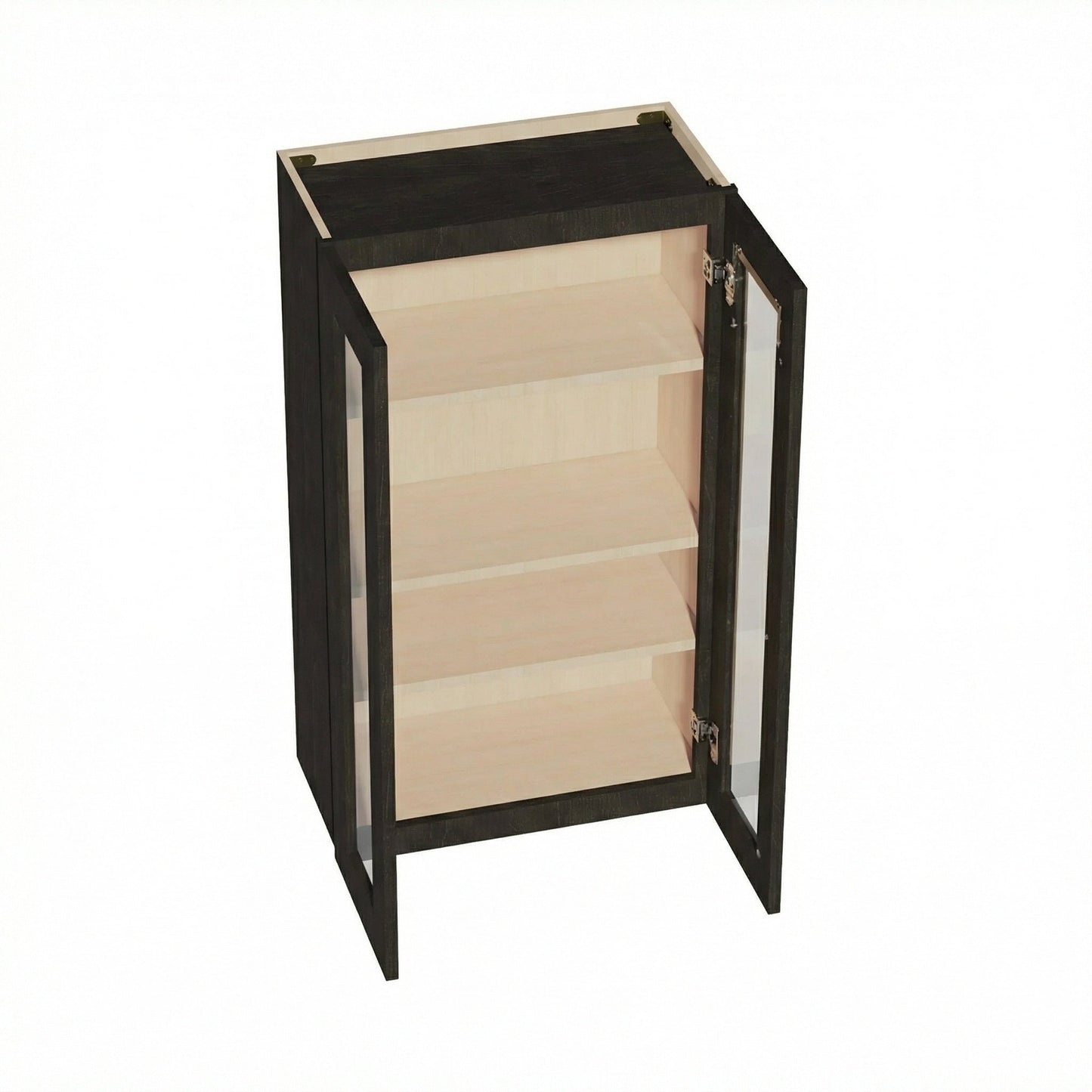 Shaker Glass Door Wall Cabinet 24" (W2442GD) · Ardelle - Charcoal - Interior
