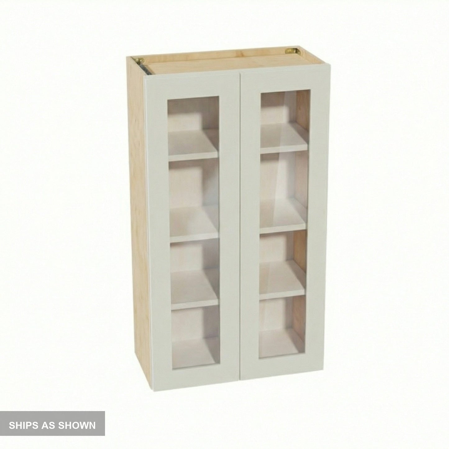 Shaker Glass Door Wall Cabinet 24" (W2442GD) · Tallis - Swan White - Flat Pack