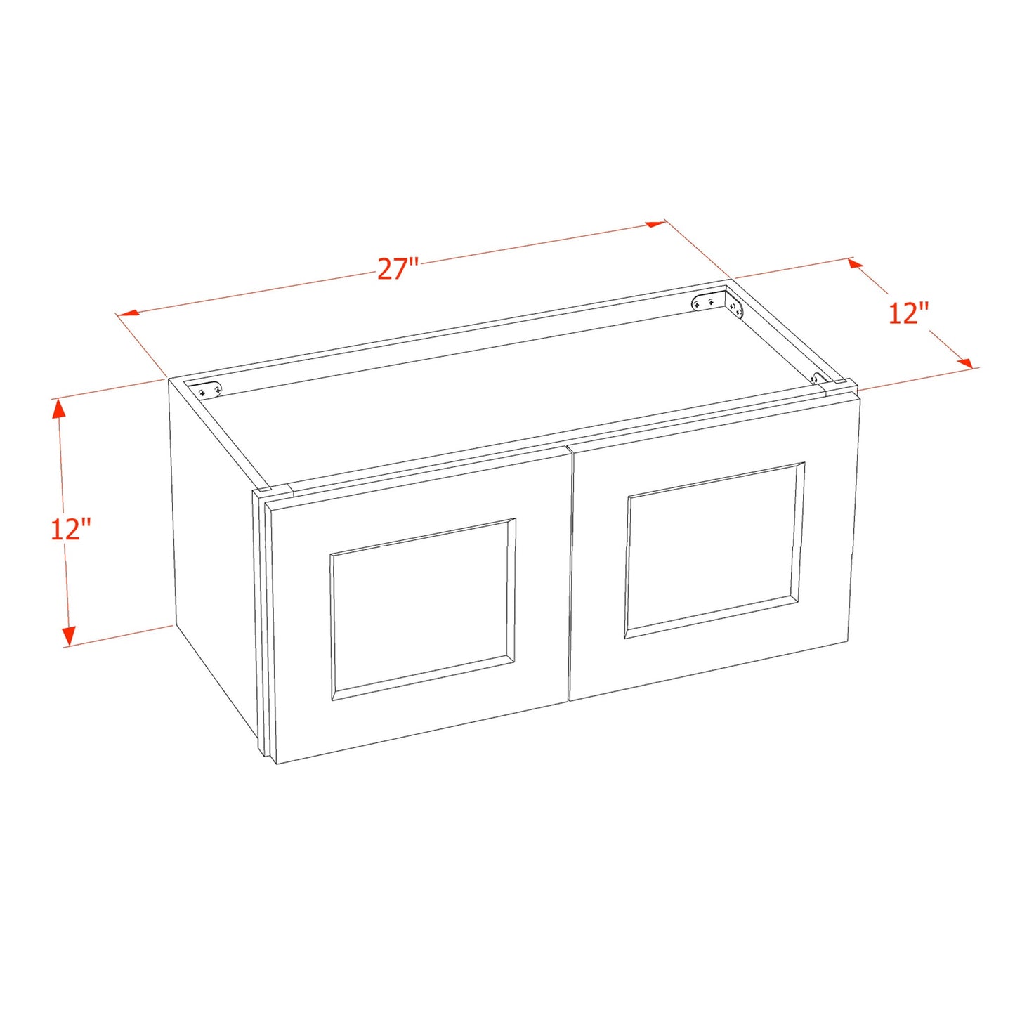 Quik Cabinets W2712 Tallis Swan White - Dimensions