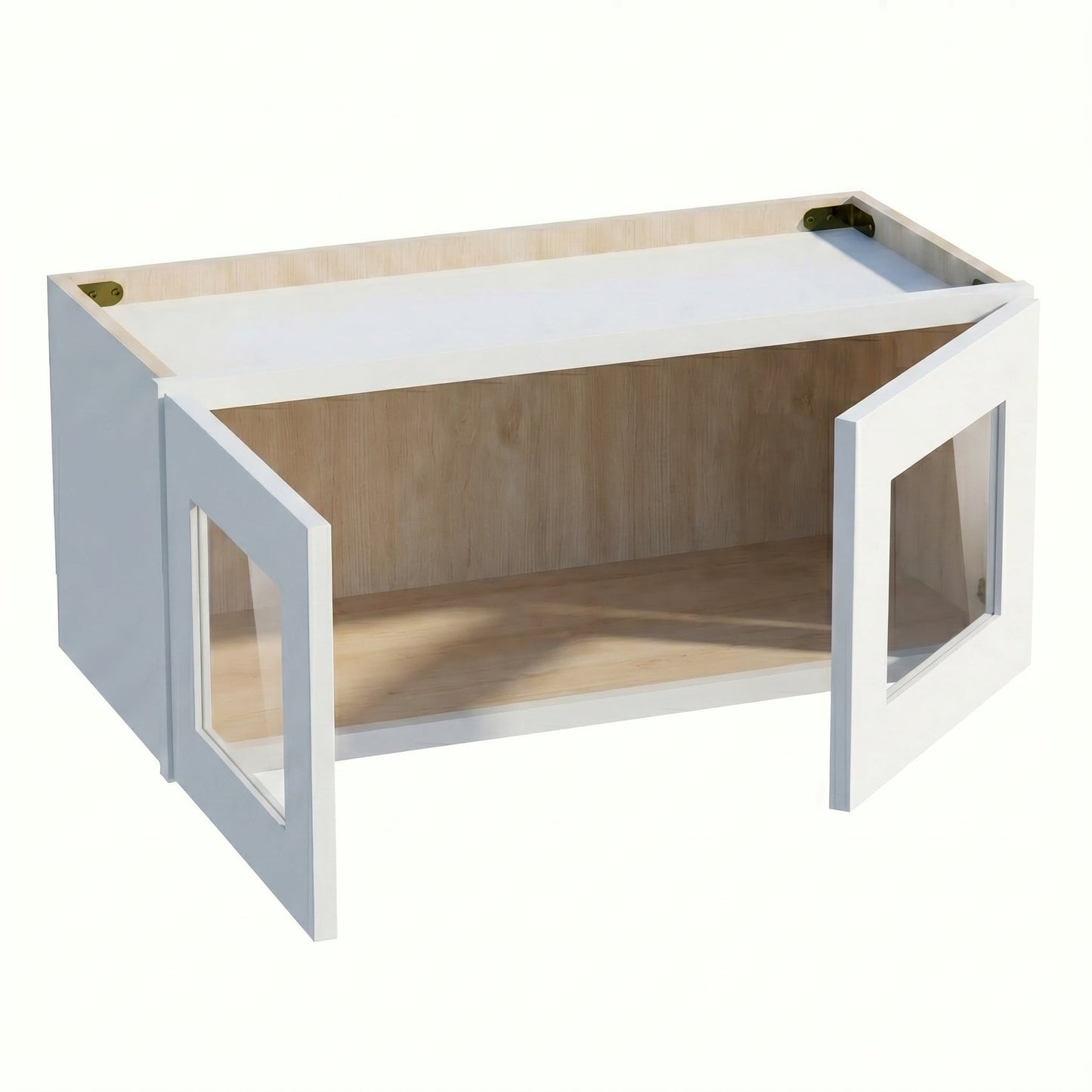 Shaker Bridge Wall Cabinet 27" (W2712GD) · Ardelle - White - Interior