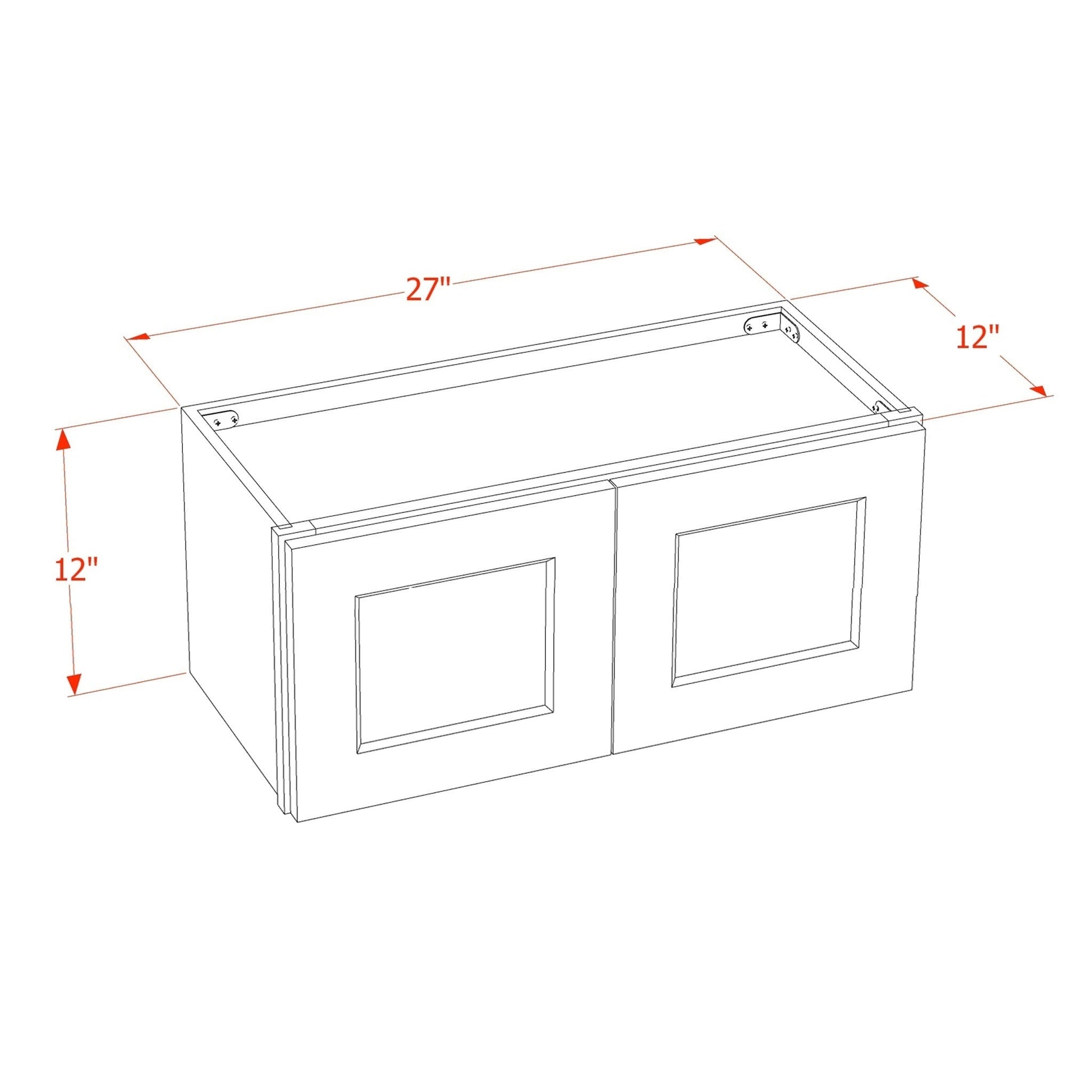 Shaker Bridge Wall Cabinet 27" (W2712GD) · Ardelle