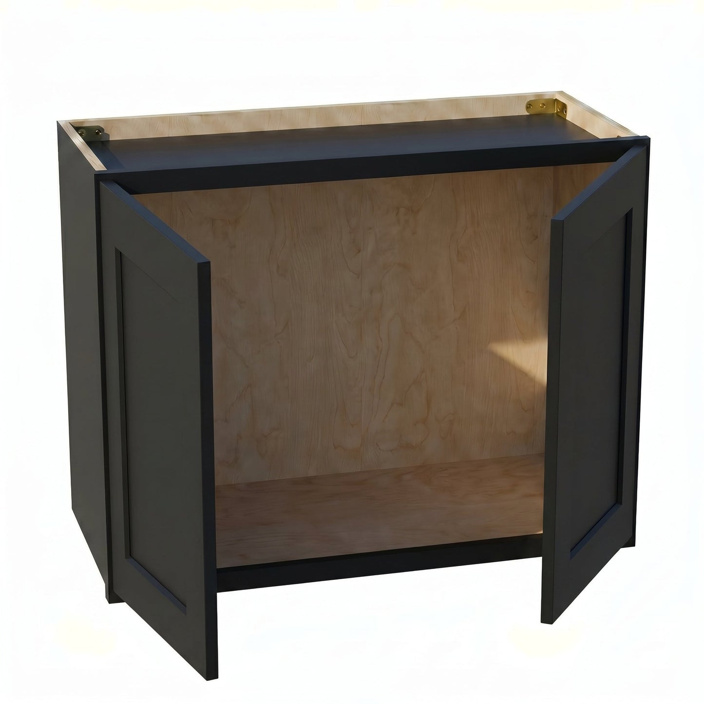 Shaker Bridge Wall Cabinet 27" (W2721) · Ardelle - Ebony - Interior