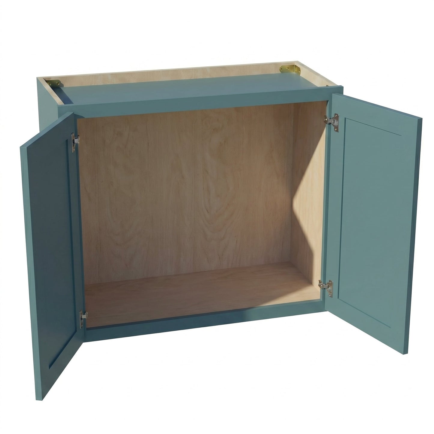 Shaker Bridge Wall Cabinet 27" (W2721) · Tallis - Fairy Green - Interior