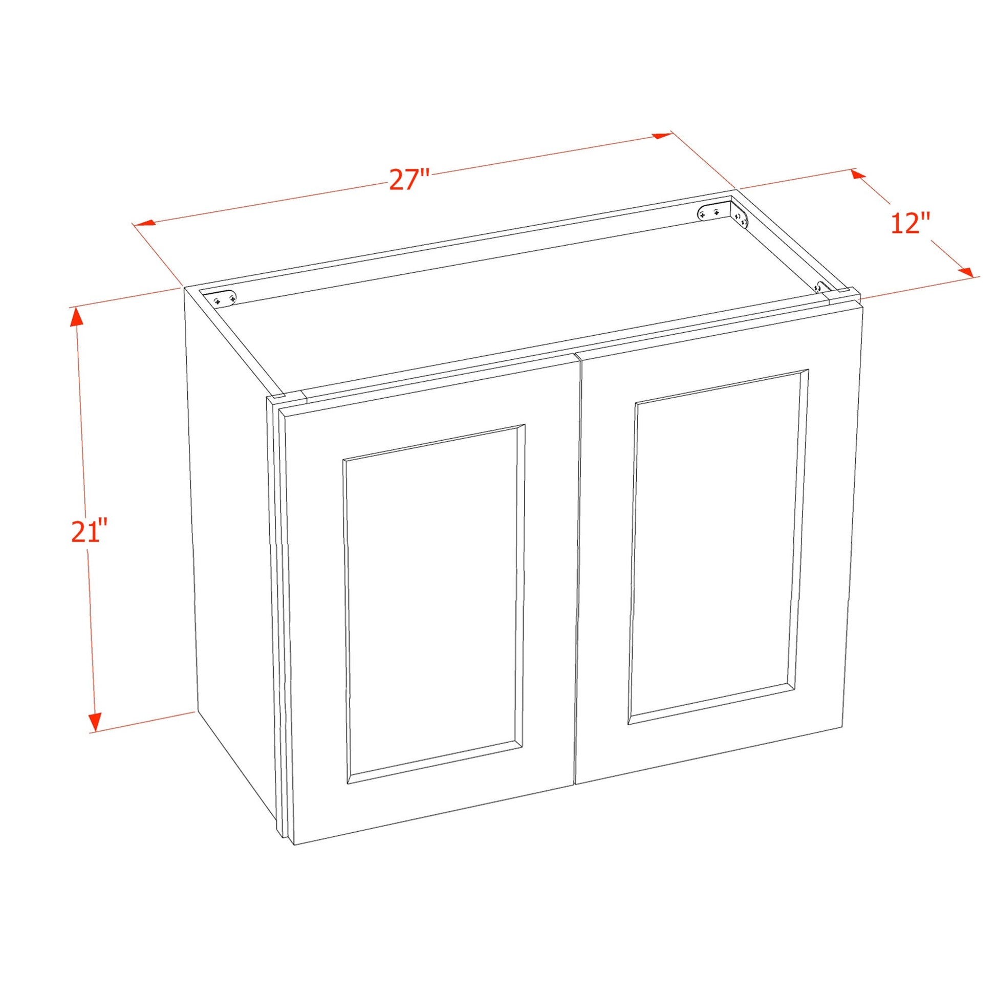 Shaker Bridge Wall Cabinet 27" (W2721GD) · Tallis
