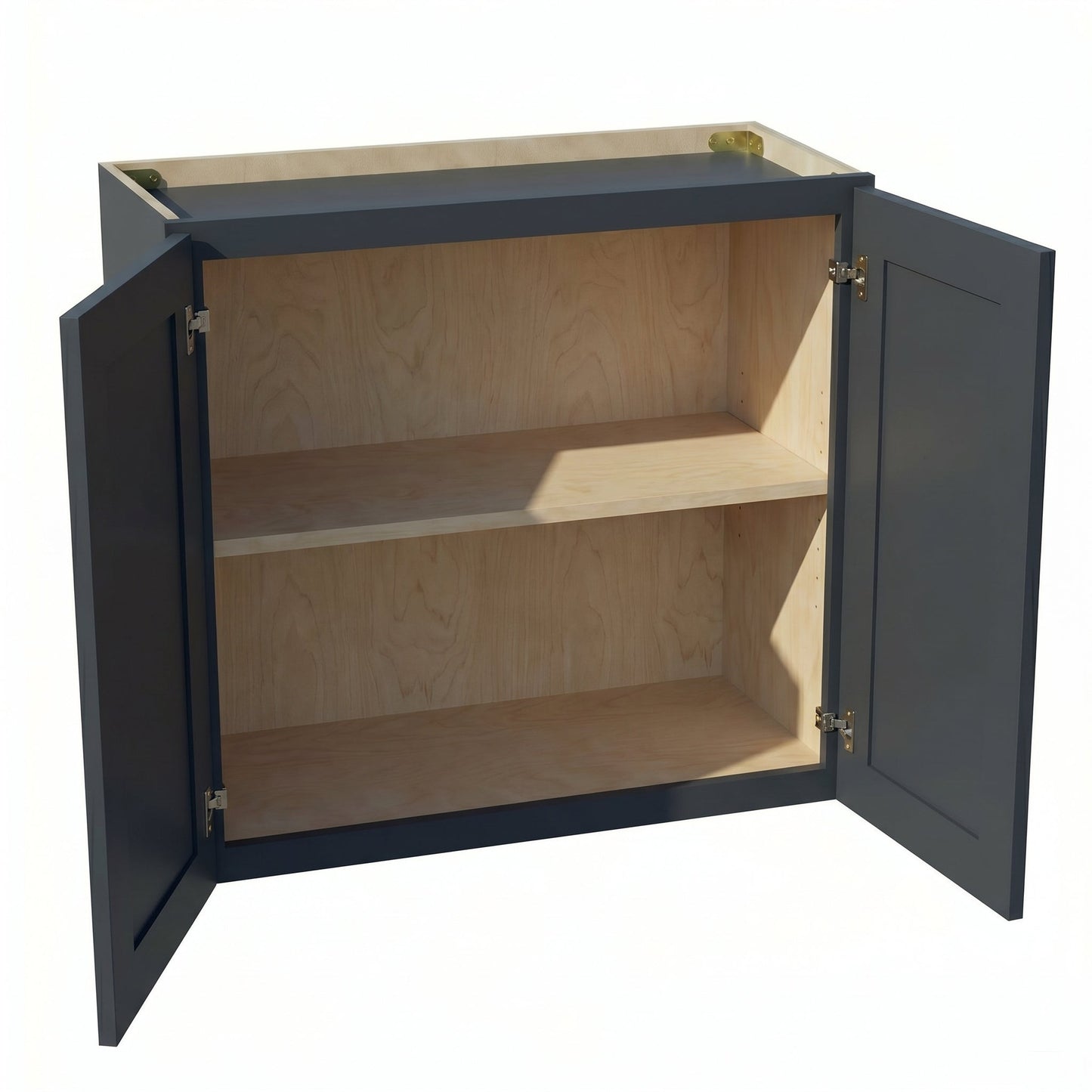 Shaker Bridge Wall Cabinet 27" (W2724) · Ardelle - Ebony - Interior