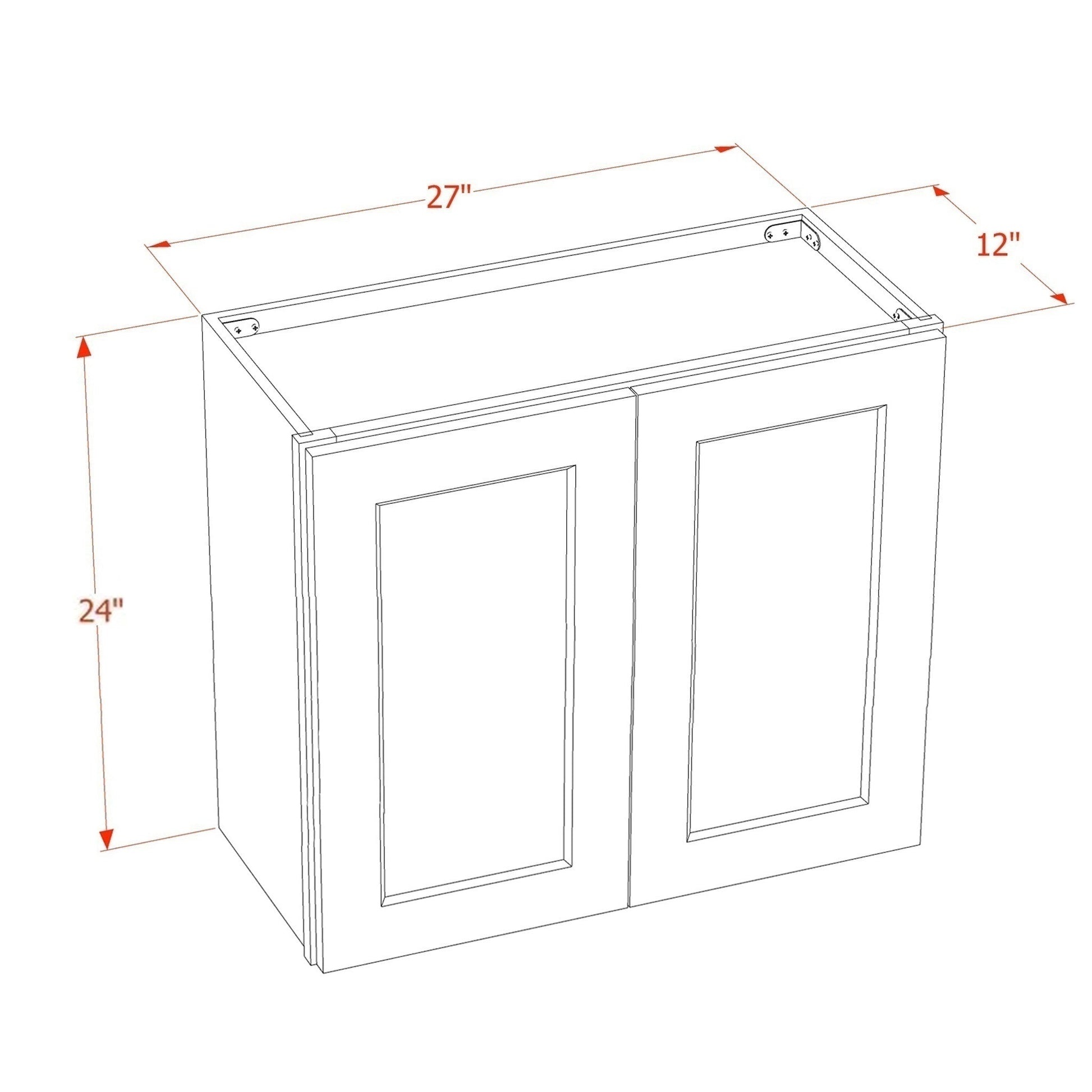 Slim Shaker Bridge Wall Cabinet 27" (W2724) · Slim