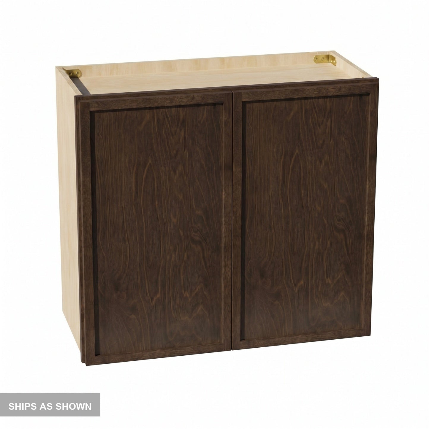 Slim Shaker Bridge Wall Cabinet 27" (W2724) · Slim - Mocha - Flat Pack