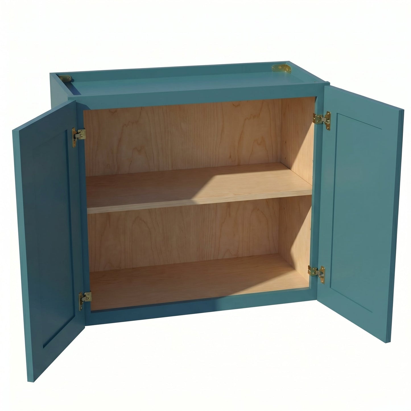 Shaker Bridge Wall Cabinet 27" (W2724) · Tallis - Fairy Green - Interior
