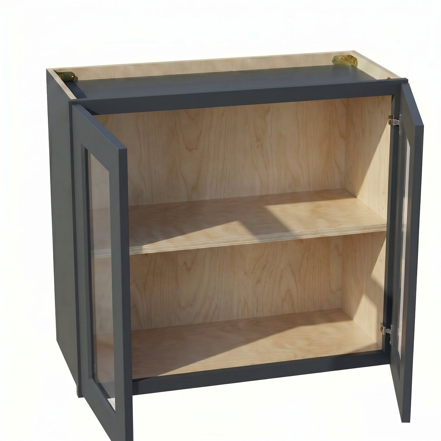 Shaker Bridge Wall Cabinet 27" (W2724GD) · Ardelle - Ebony - Interior