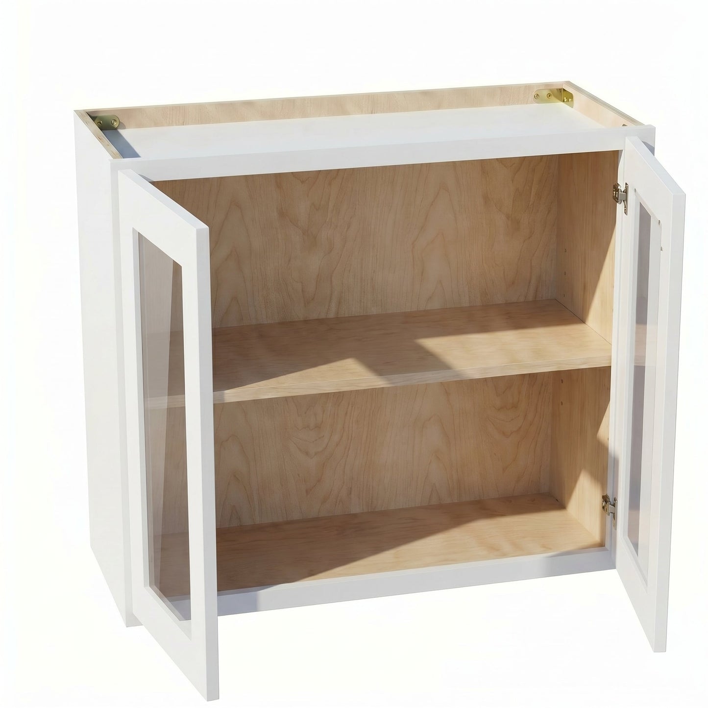 Shaker Bridge Wall Cabinet 27" (W2724GD) · Ardelle - White - Interior