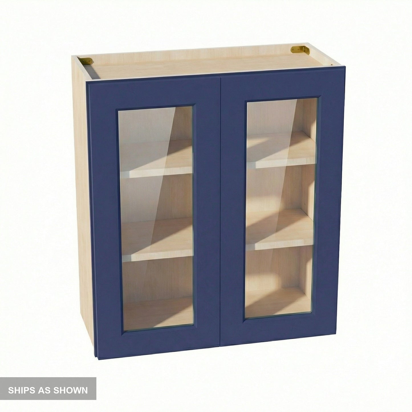 Shaker Glass Door Wall Cabinet 27" (W2730GD) · Ardelle - Blue - Flat Pack