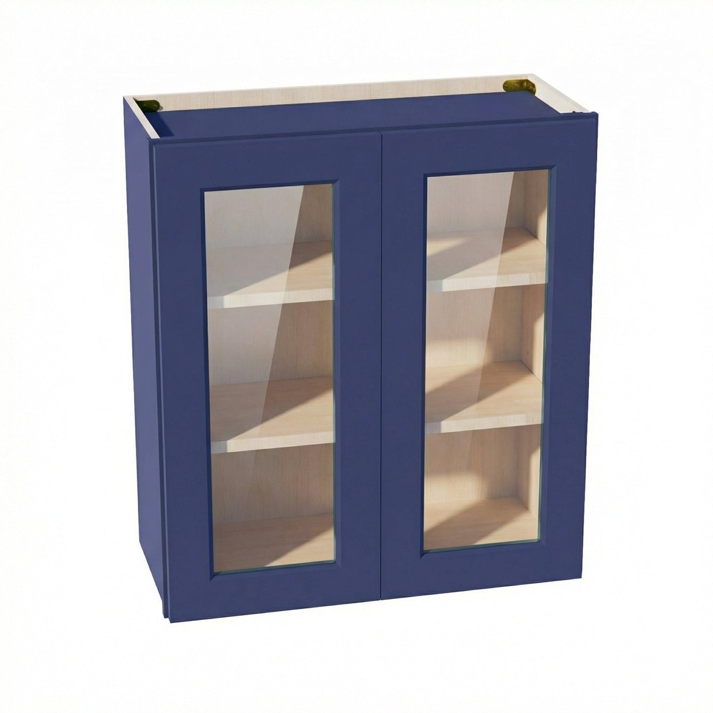 Shaker Glass Door Wall Cabinet 27" (W2730GD) · Ardelle - Blue - Hero
