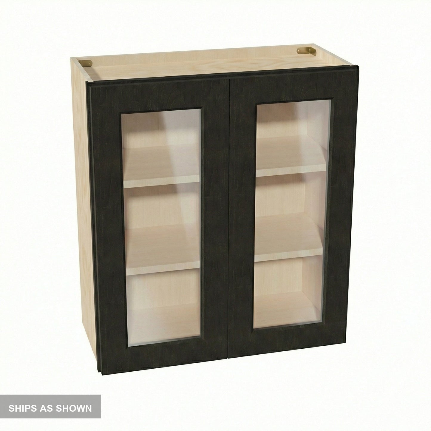 Shaker Glass Door Wall Cabinet 27" (W2730GD) · Ardelle - Charcoal - Flat Pack
